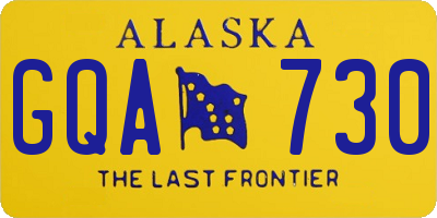 AK license plate GQA730