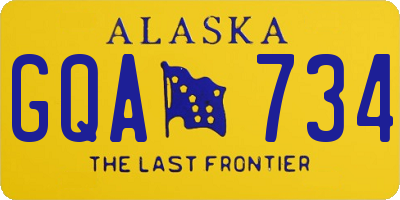 AK license plate GQA734