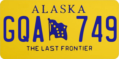 AK license plate GQA749