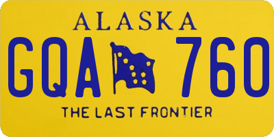 AK license plate GQA760