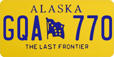 AK license plate GQA770