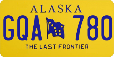 AK license plate GQA780