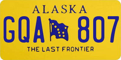 AK license plate GQA807