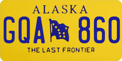 AK license plate GQA860