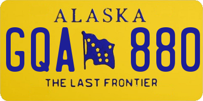 AK license plate GQA880