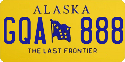 AK license plate GQA888