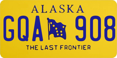 AK license plate GQA908