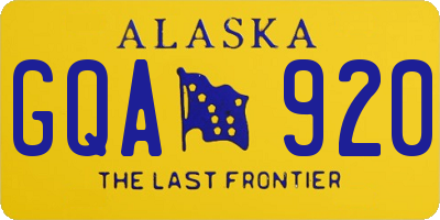 AK license plate GQA920
