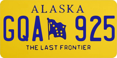 AK license plate GQA925