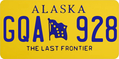 AK license plate GQA928