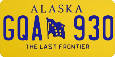 AK license plate GQA930
