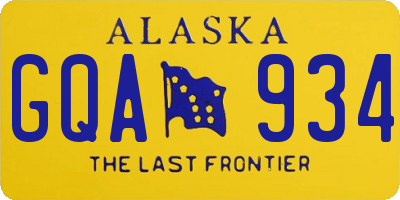 AK license plate GQA934