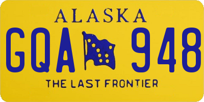 AK license plate GQA948