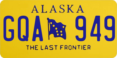 AK license plate GQA949