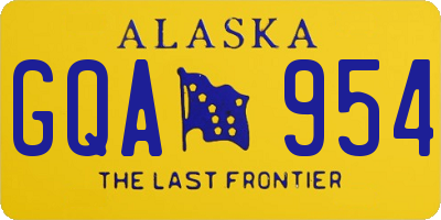 AK license plate GQA954