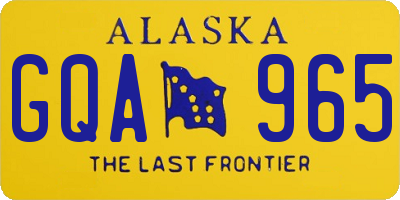 AK license plate GQA965