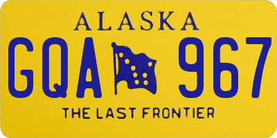 AK license plate GQA967