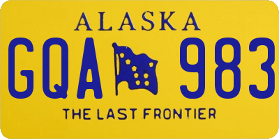 AK license plate GQA983