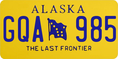 AK license plate GQA985