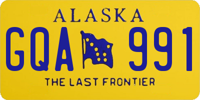 AK license plate GQA991