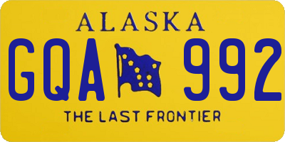 AK license plate GQA992