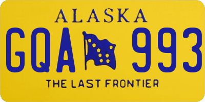 AK license plate GQA993