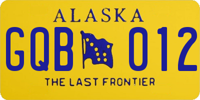 AK license plate GQB012