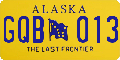 AK license plate GQB013
