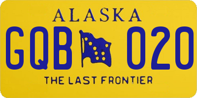 AK license plate GQB020