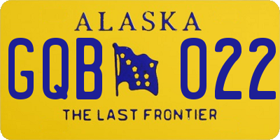 AK license plate GQB022