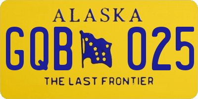 AK license plate GQB025