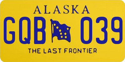 AK license plate GQB039