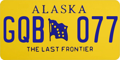 AK license plate GQB077