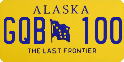 AK license plate GQB100