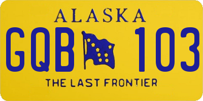 AK license plate GQB103