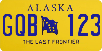 AK license plate GQB123