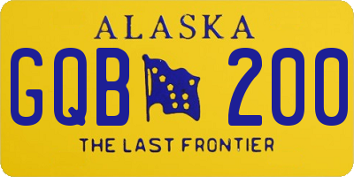 AK license plate GQB200