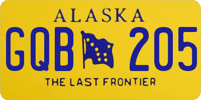 AK license plate GQB205