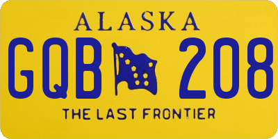 AK license plate GQB208