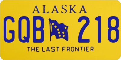 AK license plate GQB218