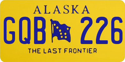 AK license plate GQB226