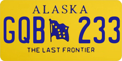 AK license plate GQB233