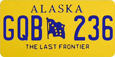 AK license plate GQB236