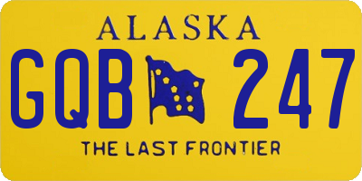 AK license plate GQB247