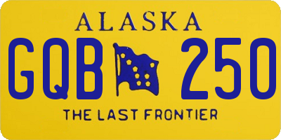 AK license plate GQB250