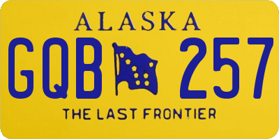 AK license plate GQB257