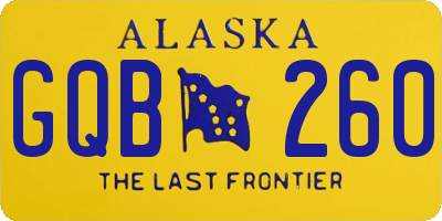 AK license plate GQB260