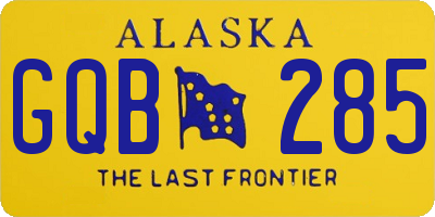 AK license plate GQB285