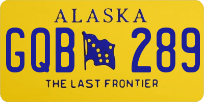 AK license plate GQB289