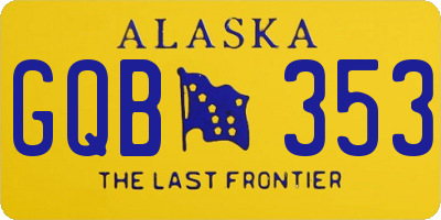AK license plate GQB353